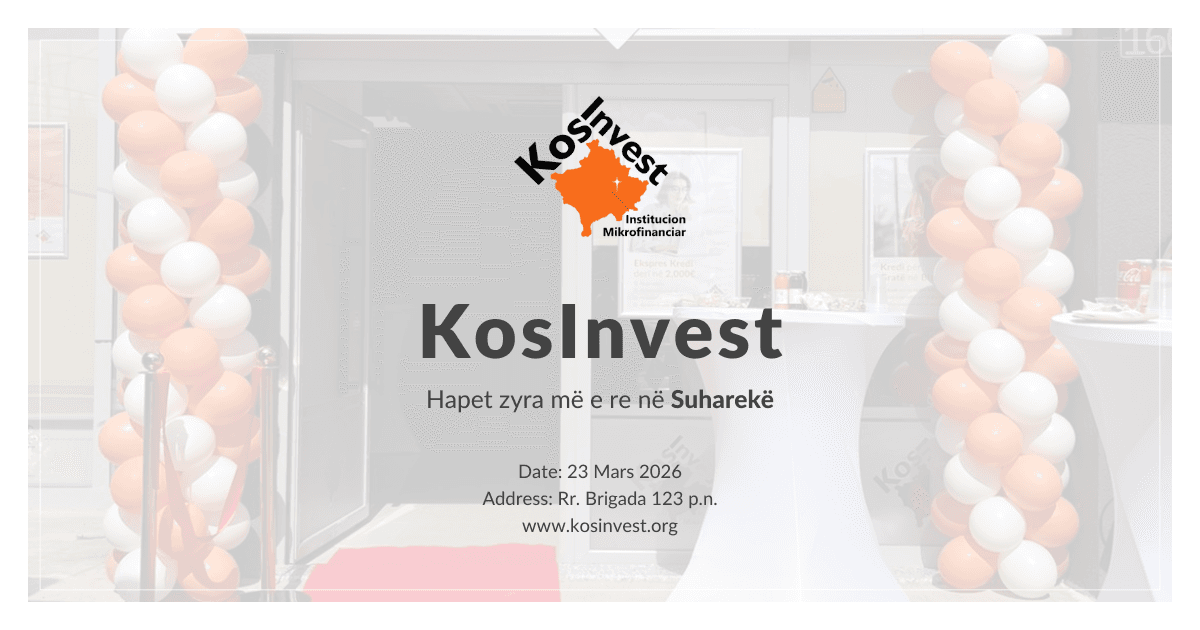 KosInvest hap zyrën e re në Suharekë më 23 Mars